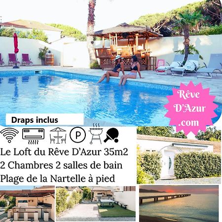 Reve D'Azur En Bord De Mer A La Nartelle Avec Piscine Dans La Residence, Terrasse, Bbq, 2 Chambres 2 Sdb Logement De 35M2 Draps Inclus แซ็งต์-แมกซีม ภายนอก รูปภาพ